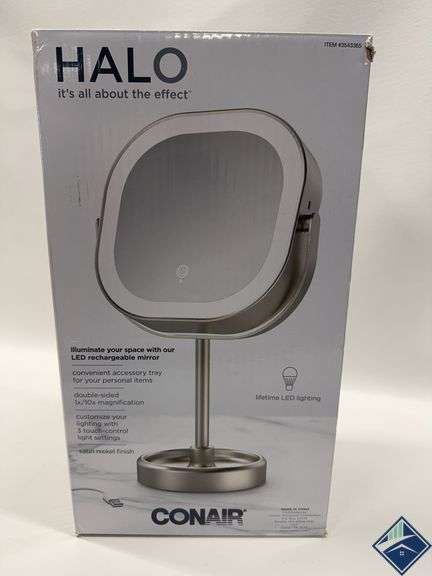 Conair Halo LED Rechargeable Mirror  - Retail: $ 29.99   - Like New