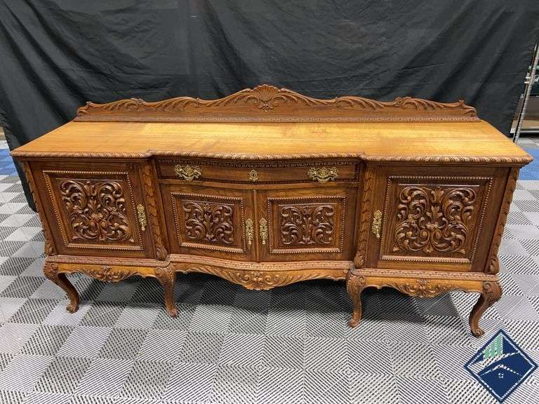 Antique Hand-Carved Sideboard Made in Portugal