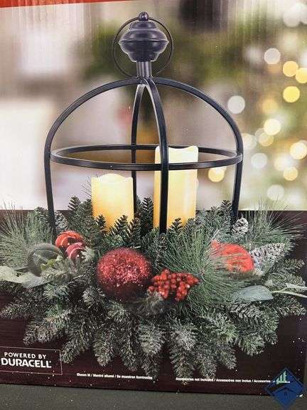 24” Holiday Artificial Centerpiece with LED Candles - Retail: $ 57.99   - *NEW*
