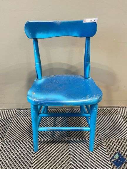 Dark Blue Wood Kids Chair
