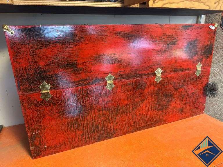 Painted Wooden Storage Chest