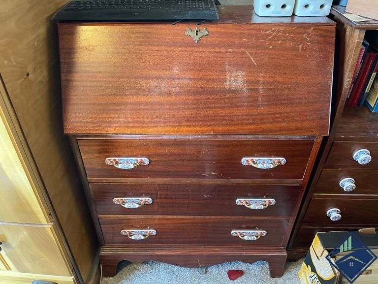 Mahogany Secretary Desk with Drop-Front