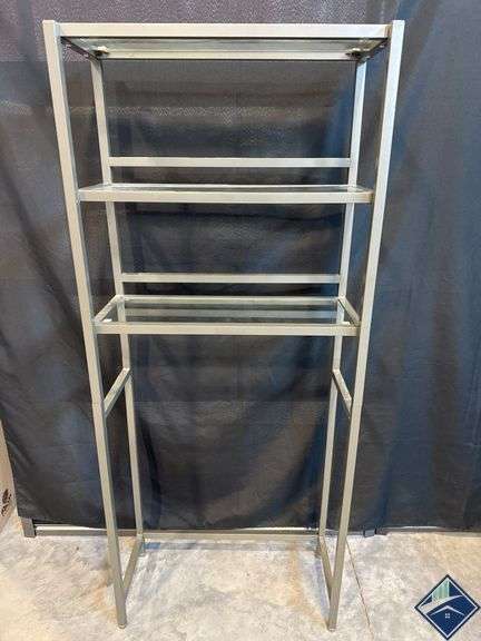 Metal and Glass Shelving Unit
