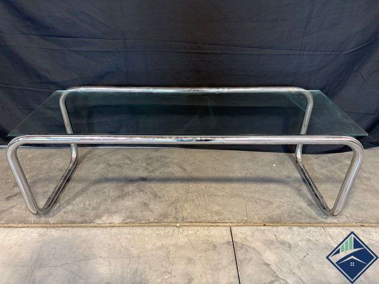 Glass Top Table With Chrome Frame