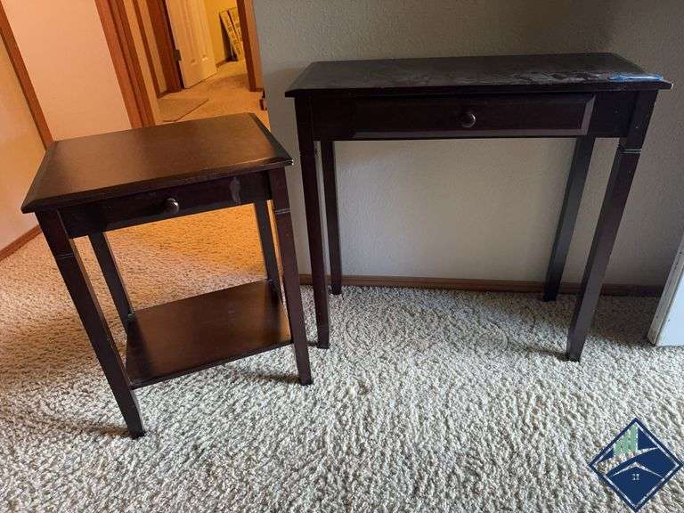 Dark Wood Console Tables with Drawer