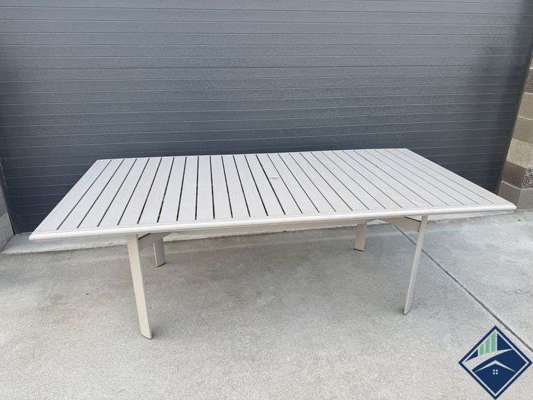 Large Rectangular Metal Outdoor Table, 84" x 44" x 29"