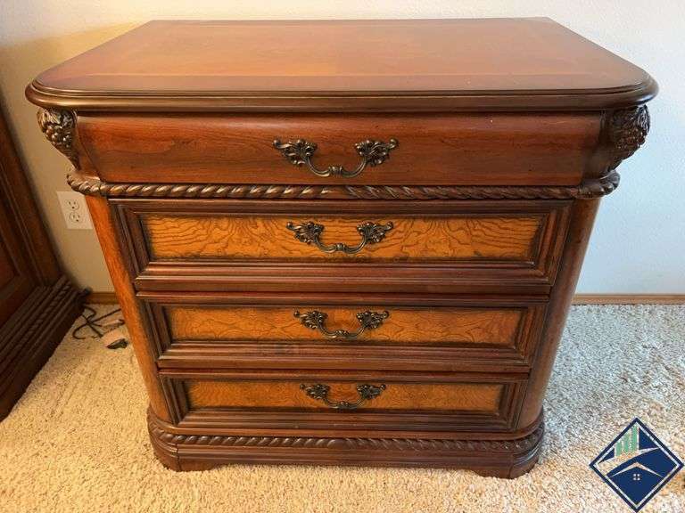 Aspenhome Four-Drawer Wood Nightstand with Power Strip