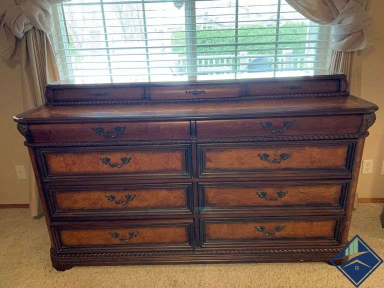AspenHome Large Ornate Wood Dresser *Stairs* *Heavy*