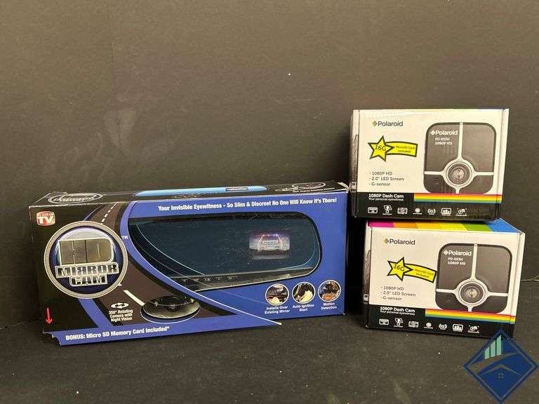 HD Mirror Cam and Polaroid Dash Cams