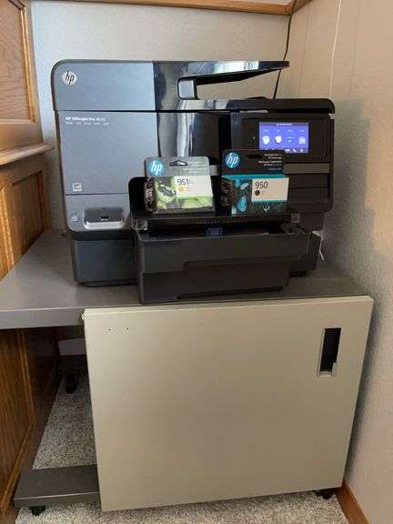 HP Officejet Pro 8630 Printer With Rolling Cabinet *basement*