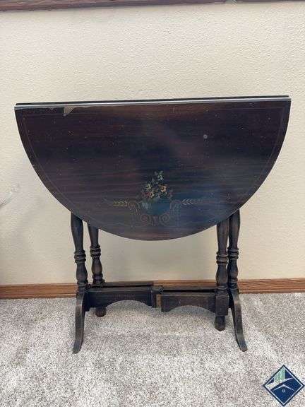 Handpainted Drop Leaf Table *downstairs*