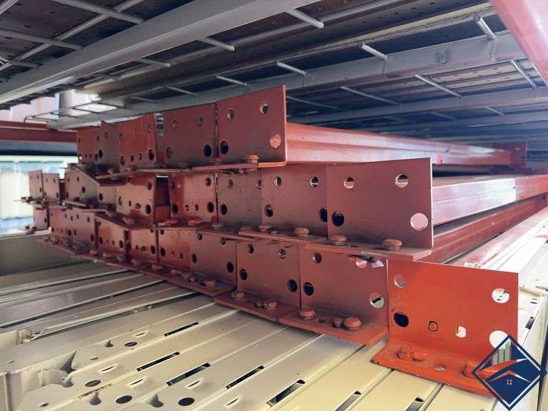 (8) 48” Orange Pallet Shelving Brackets