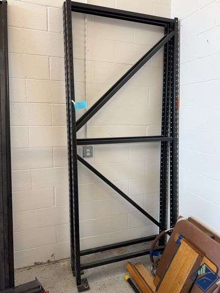 SINGLE 3 Shelf Black Industrial Shelving *comes with 6 Shelf Brackets & 6 Wire Shelves*