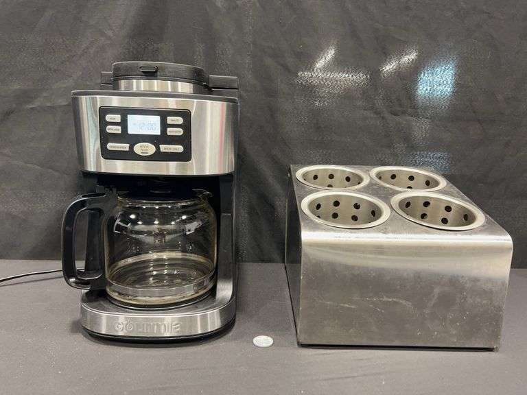 Gourmia Coffee Maker And Stainless Steel Utensil Holder