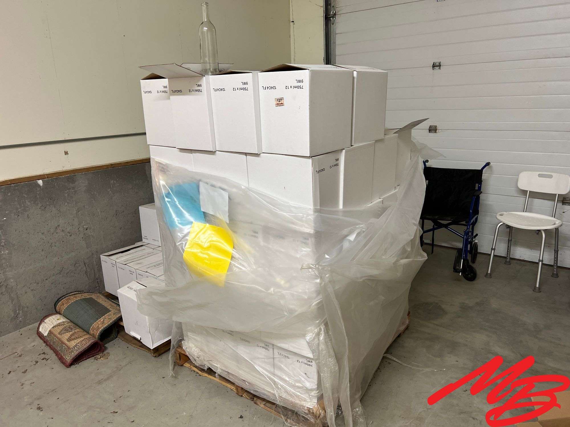 74 Cases of White Wine Bottles