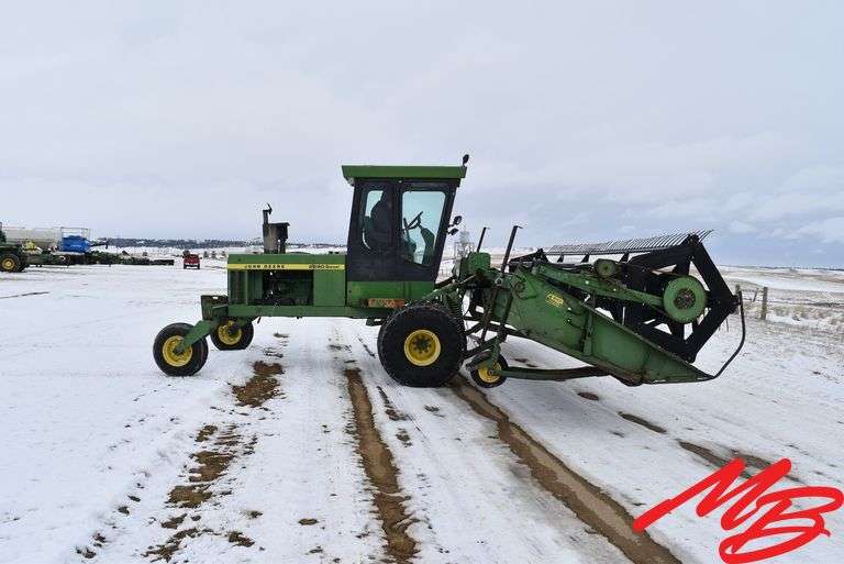 John Deere 2280 Diesel Swather, 24' Draper Header w/Poly Tine Reel