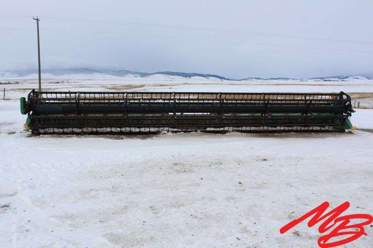 John Deere 635F Hydea Flex Header, Poly Tine Reel, Poly Cones, Light Package
