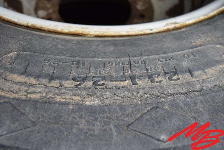 (2) Diamond Tread Tires 23.1-26 (gd), 1 w/Rim