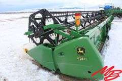 John Deere 635F Hydea Flex Header, Poly Tine Reel, Poly Cones, Light Package