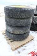 (4) Tires w/Rims; 10.00 R20 (pr), 8 bolt Rims