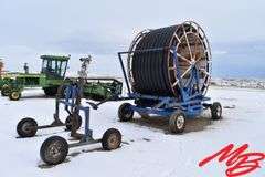 Long Water Reel w/Big Gun Sprinkler, 5" Poly Hose