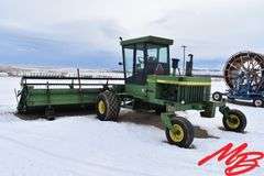 John Deere 2280 Diesel Swather, 24' Draper Header w/Poly Tine Reel