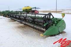 John Deere 635F Hydea Flex Header, Poly Tine Reel, Poly Cones, Light Package