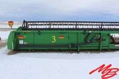 John Deere 635F Hydea Flex Header, Poly Tine Reel, Poly Cones, Light Package