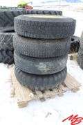 (4) Tires w/Rims; 10.00 R20 (pr), 8 bolt Rims