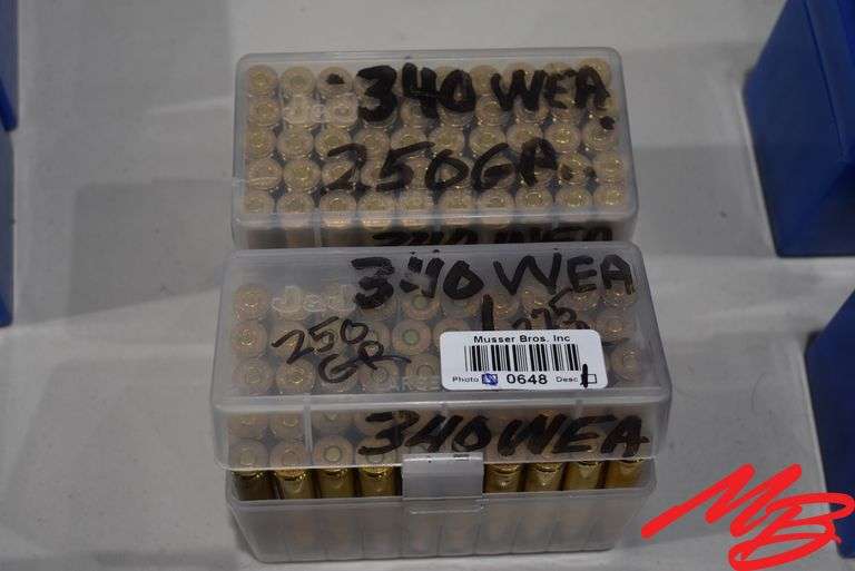 (2) Cases Ammo: 340 wby mag