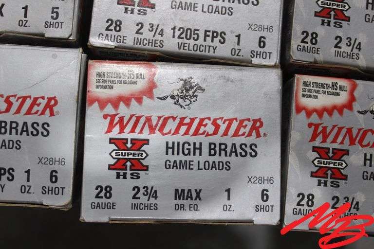 (13) Boxes Winchester 28 Gauge Shotgun Shells 2-3/4", 5/6 shot