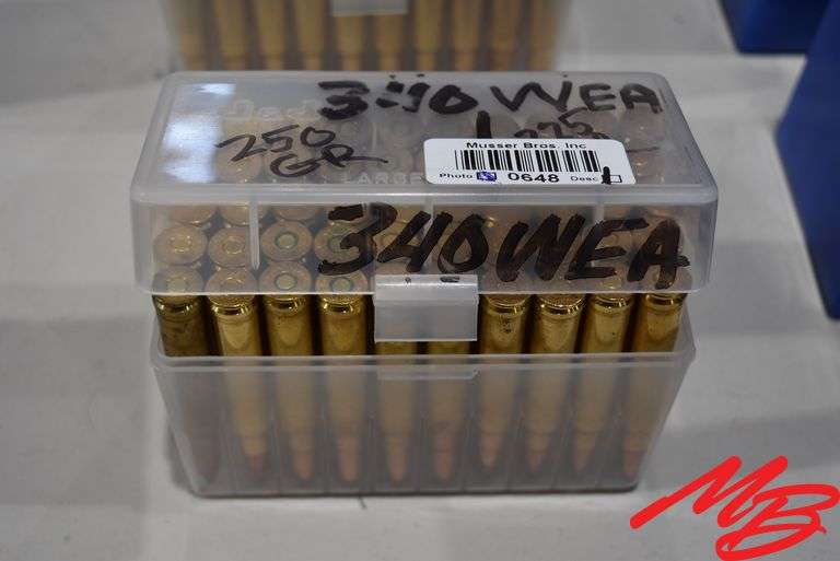 (2) Cases Ammo: 340 wby mag