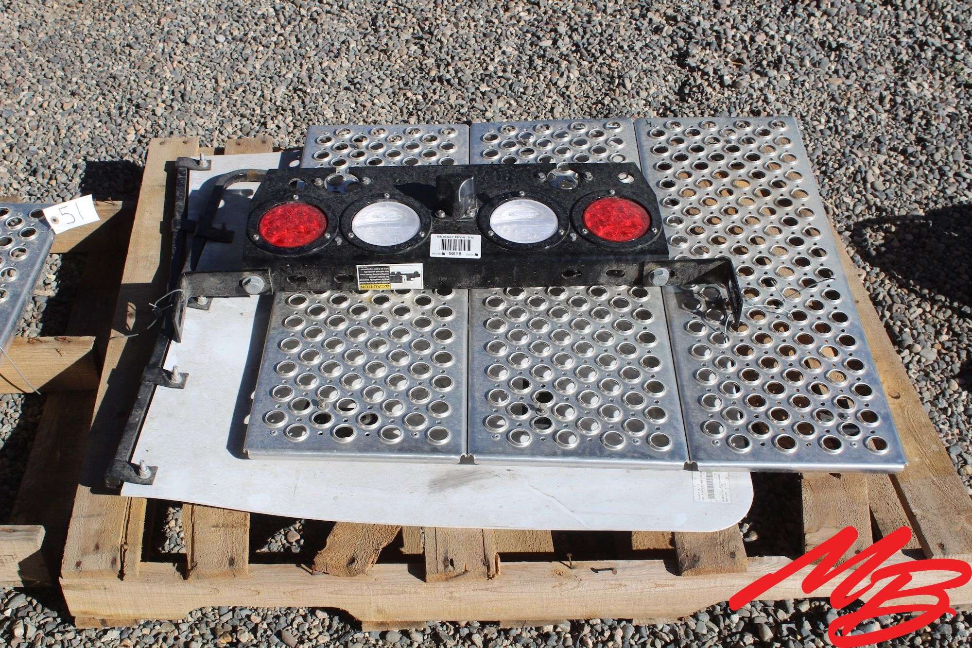Pallet Lot of New KW T880 Take Off's; 1 set of Mud Flaps w/Hangers; (1) 3' section of New Tread Deck