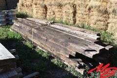 (25) Treated Wooden Planks 3-3/4"x 7-1/2" - various lengths 12-14'6