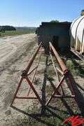 One Pair of Saw Horses w/Rolling Pipe, 32"x14'