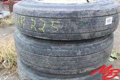 (4) Tires on Rims, 11R22.5 (poor)
