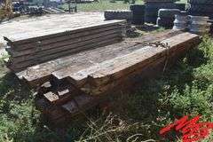 (25) Treated Wooden Planks 3-3/4"x 7-1/2" - various lengths 12-14'6