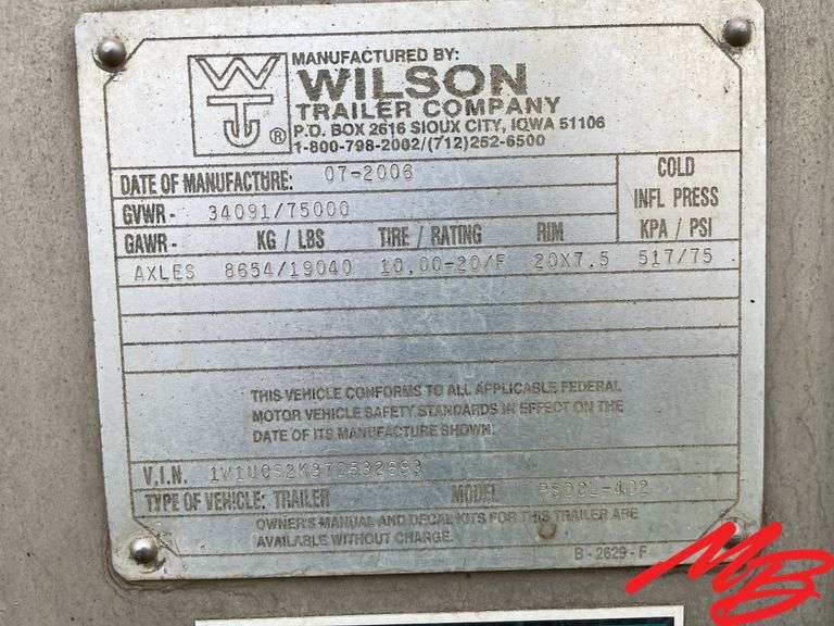 2008  Wilson  PSD53102  Cattle Pot  53x102”