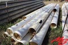 Pile of Assorted Plastic Gated Pipe, 10" & 12", Various Lengths