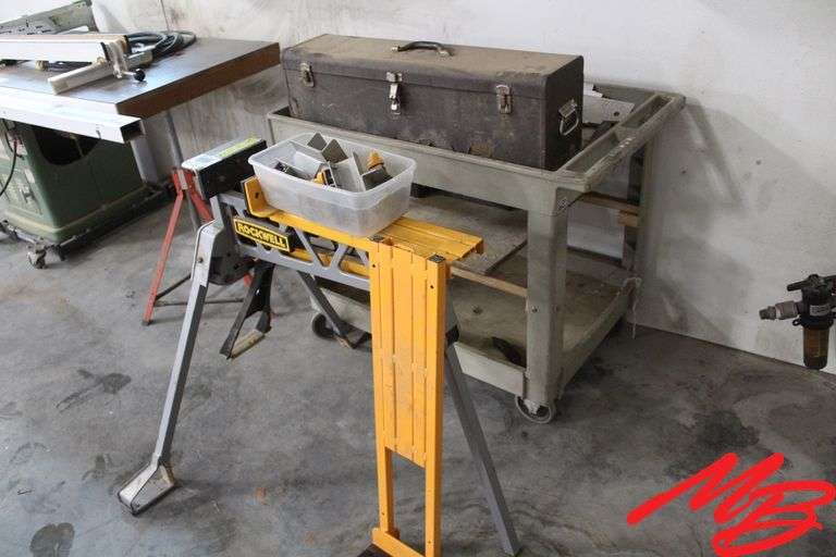 Rockwell JawHorse w/Plastic Rolling Cart & Toolbox