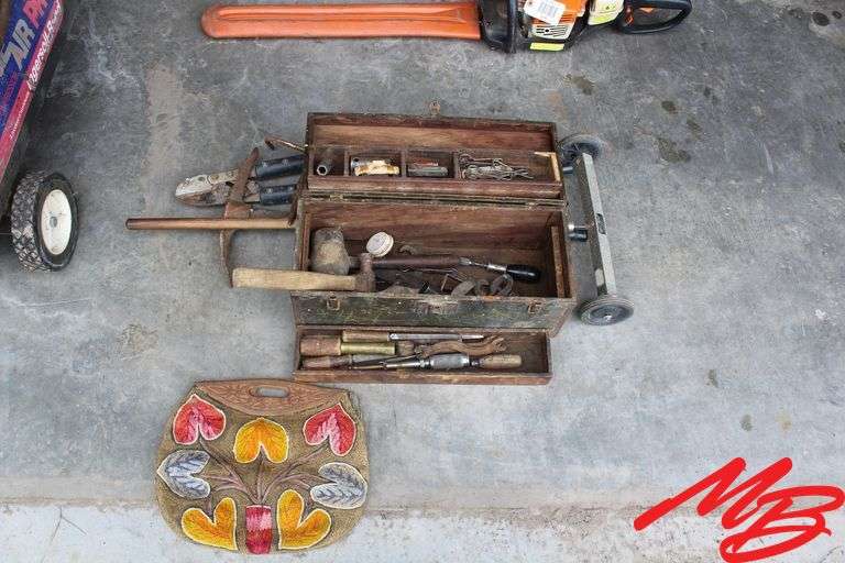 Misc Hand Tools, Wood Antique Toolbox