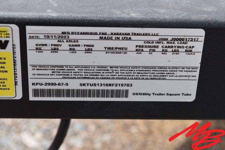 Karavan 2024 Utility Trailer, 9'x67"