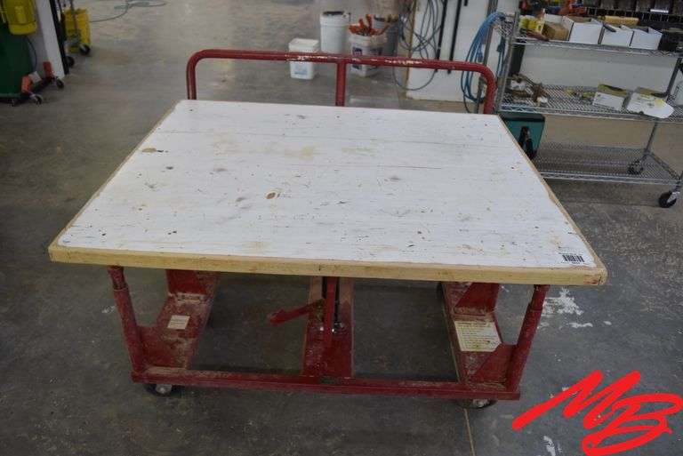 Hafele Adjustable Rolling Table, 50"x42"