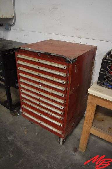 Rolling Tool Chest 28.5"x28"x46" w/Assorted Tools