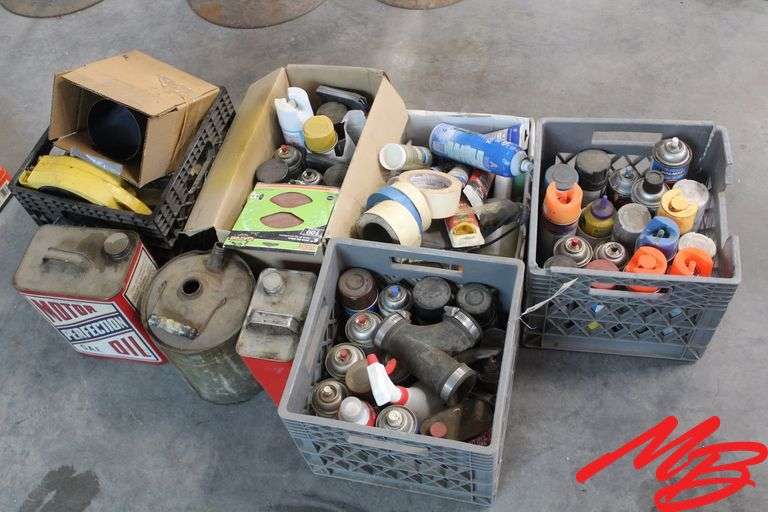Assorted Spray Paint, Tape, & Caulking