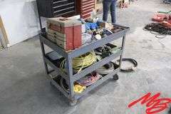 Metal Cart w/Electrical Supplies, Boxes, & Wire