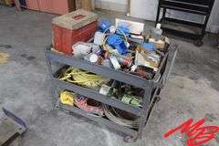 Metal Cart w/Electrical Supplies, Boxes, & Wire