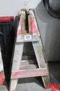 (2) Wooden Saw Horses, (2) Plastic Saw Horses