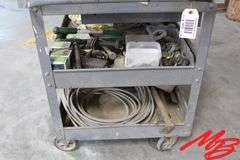 Metal Cart w/Electrical Supplies, Boxes, & Wire