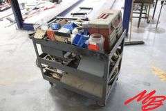 Metal Cart w/Electrical Supplies, Boxes, & Wire